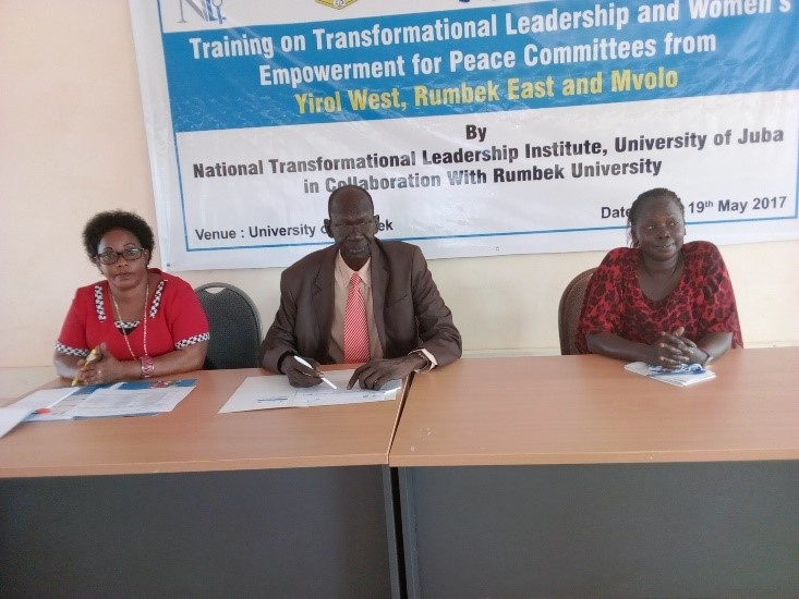 Training on Transformational Leadership and Women’s Empowerment for Peace Committees from Yirol West, Rumbek East and Mvolo.